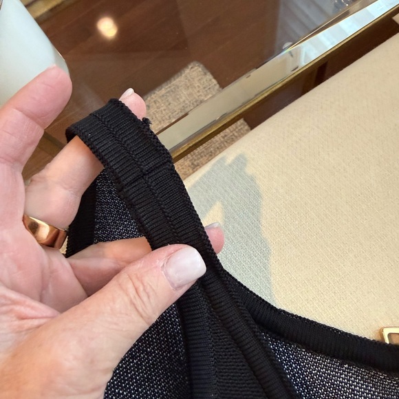 Balmain Black and White Houndstooth Mini Dress with Gold Buttons - Picture 3 of 8